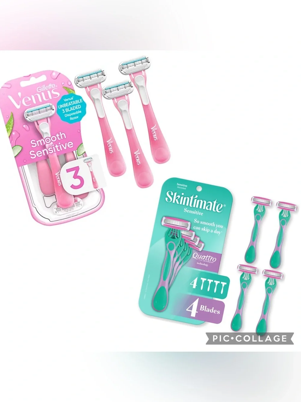 Gillette Venus Smooth Sensitive & Skintimate Sensitive Disposable Razors 7 Pack